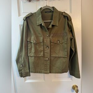 Fore Olive Utility Jacket Size Large Military Style Cargo Jacket